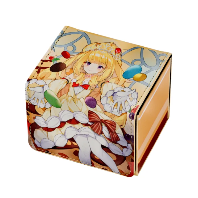 4models Yu-Gi-Oh! Madolche Card Box Leather Magnetic Suction TCG OCG Madolche Queen Tiarafraise Game Card Storage Box Toy Gift