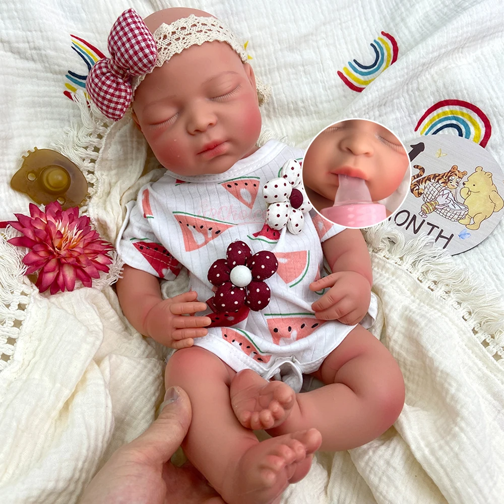 

Мягкая реалистичная силиконовая кукла-реборн девочка 17 дюймов, моющаяся, нетоксичная, для новорожденных, развивающая игрушка для ухода, в подарок