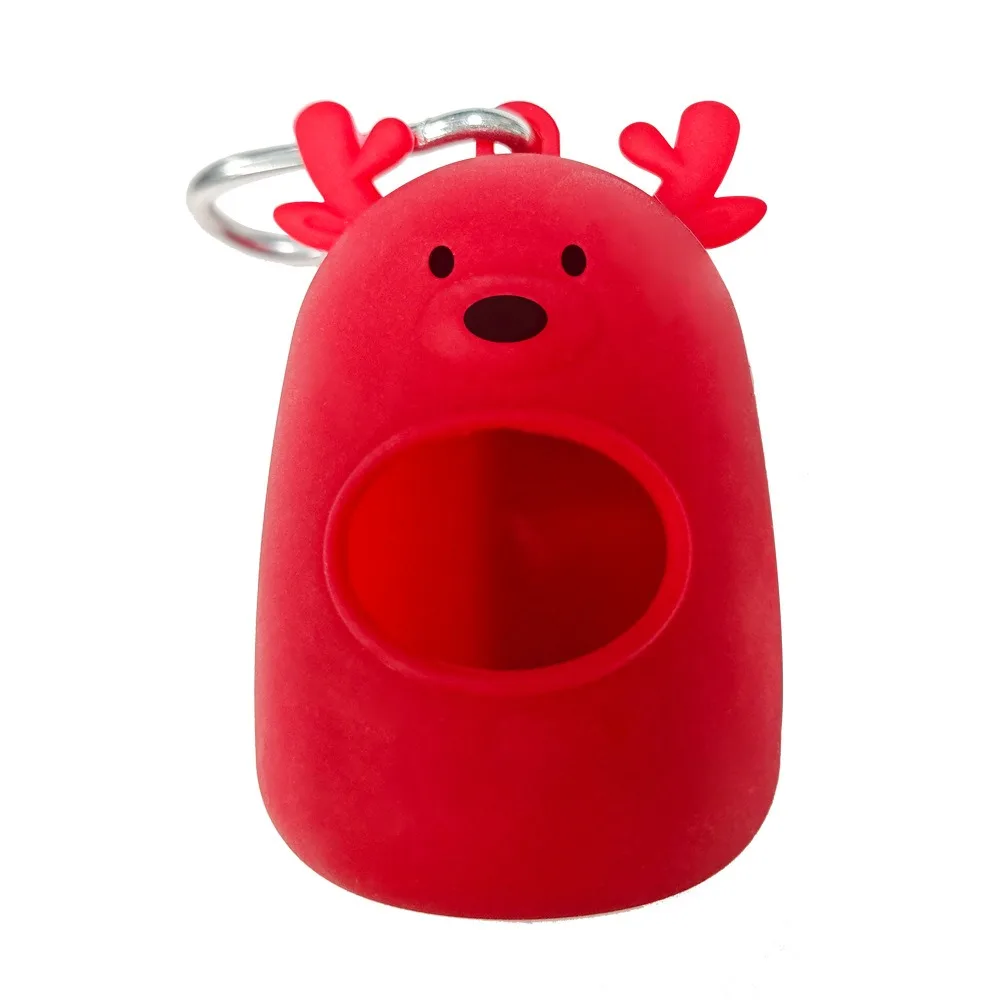 

Silicone Dog Waste Bag Dispenser Christmas Reindeer Cartoon Puppy Poop Bag Carrier Hangingable Garbage Bag Storage Box Outdoor