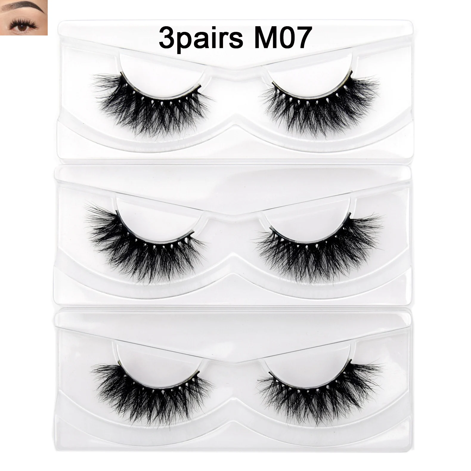 3 Pairs 3D Mink Eyelashes Makeup Lashes Natural Short Half Lashes Mink Collection Lash Cruelty Free False Eyelash Half Eyelashes