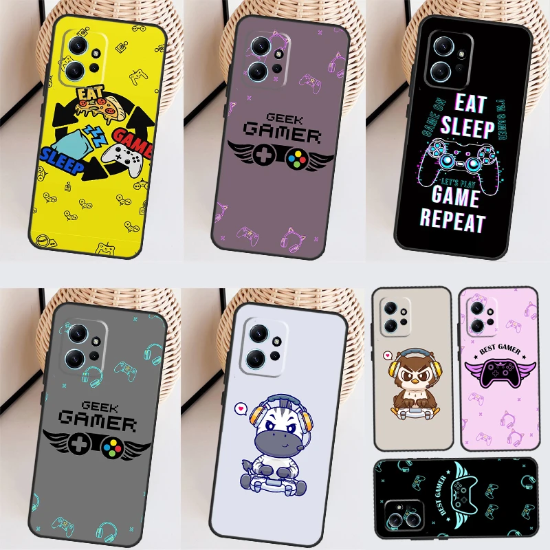 Eat Sleep Game Colorful Case For Xiaomi Redmi Note 11 10 8 9 12 Pro 9S 10S 11S 12S Redmi 12 9A 9C 10A 10C 12C Cover