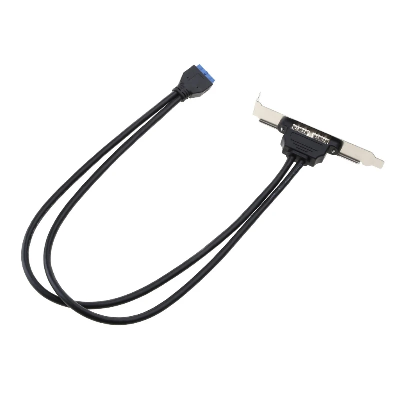 เมนบอร์ด USB 20Pin ถึง Dual USB Shield Cable USB ด้านหลังแชสซี Baffle Cable