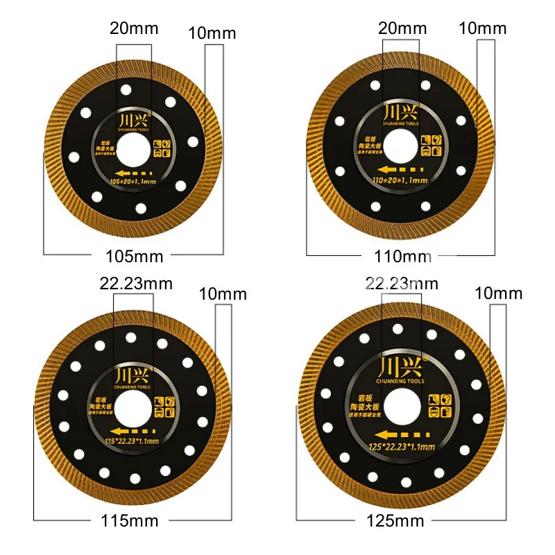 Imagem -02 - Diamantém la Lame de Scie Diamantée Turbo Diamètre 105 110 115 125 mm Pour Carrelage Céramique Marbre Grès