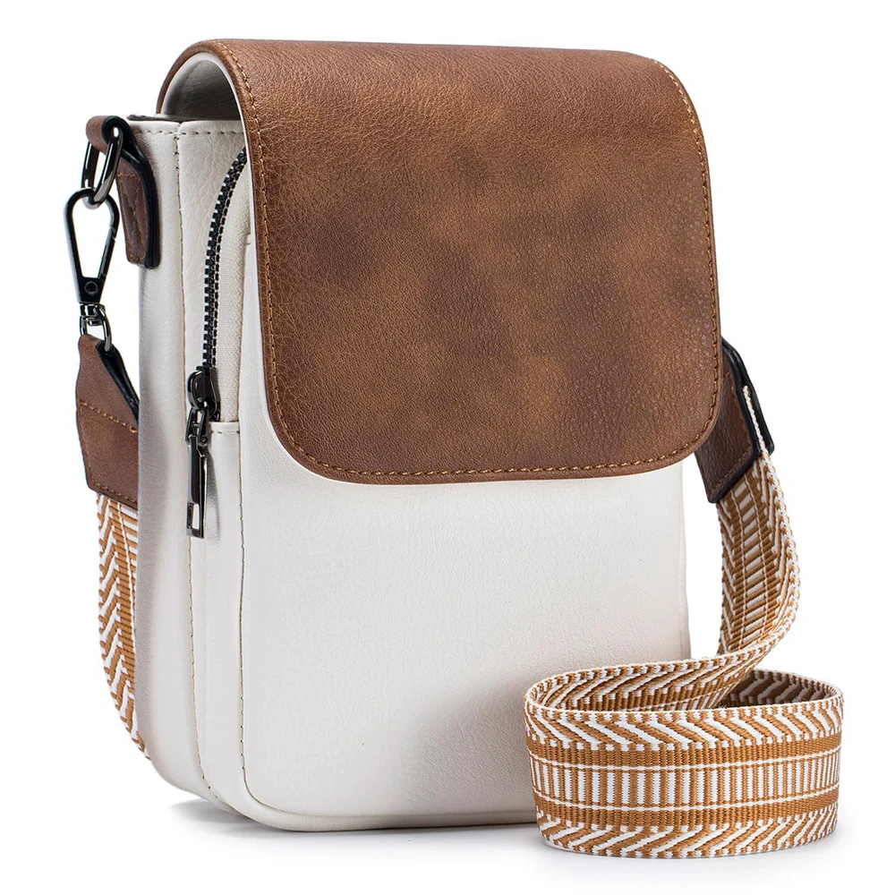 2026 Fashionable New Retro Pu Leather Women's Wide Shoulder Strap Single Shoulder Crossbody Bag with Lid Small Square Bag