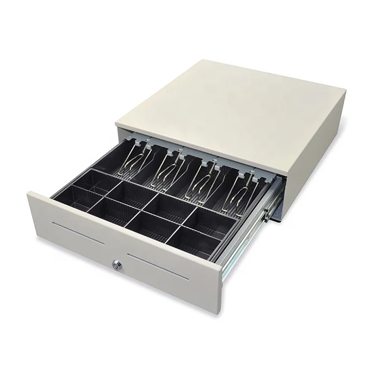 MAKEN High End Supermarket Money Cashier Box 12V/24V 4 Bill 8 Coins 3 Position Lock Cash Drawer