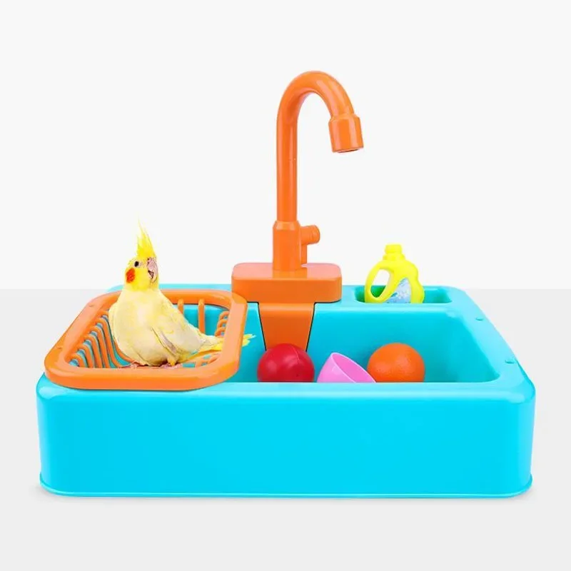 Parrot Bathtub Bird Shower Bath Cage Basin Parrot Bath Basin Parrot Shower Bowl Parrot Toy Bird Bathtub Kids Kitchen Sink Toys