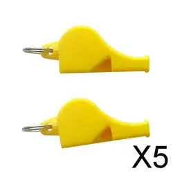 5X Emergency Survival Plastic Whistle Marine Camping Boating yellow