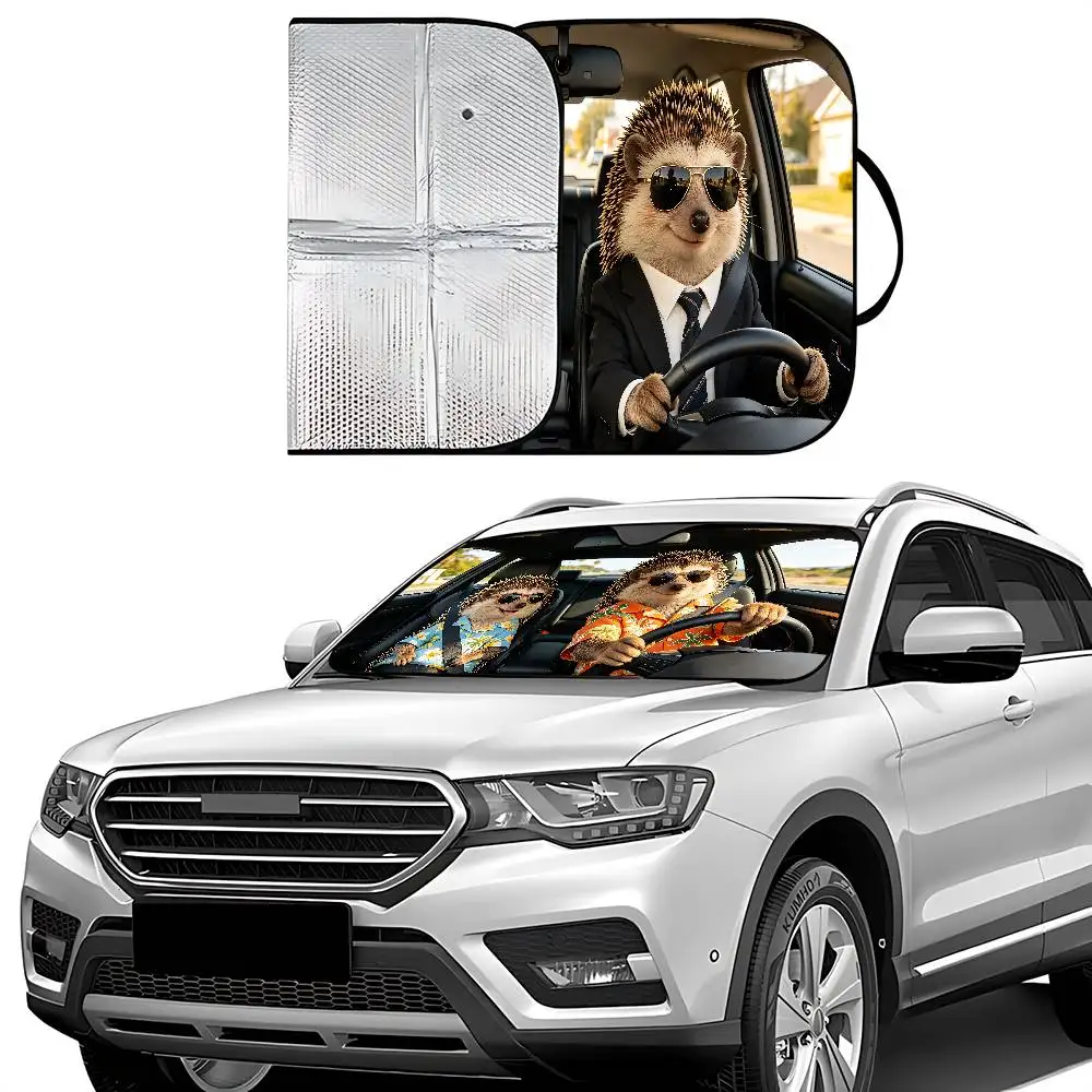 Hedgehog Drive Car SunShade Car Sunshade Covers Cover Universal Windscreen Folding Visor