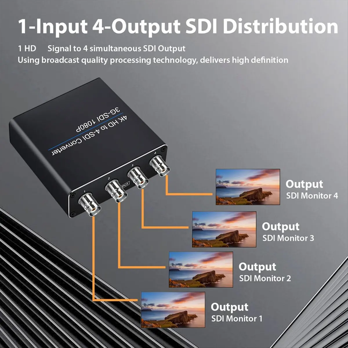 3G - متوافق مع مخرج محول SDI 4-قناة SDI مقسم الإدخال لـ HDTV PC DVD HDCP 1.3 #3