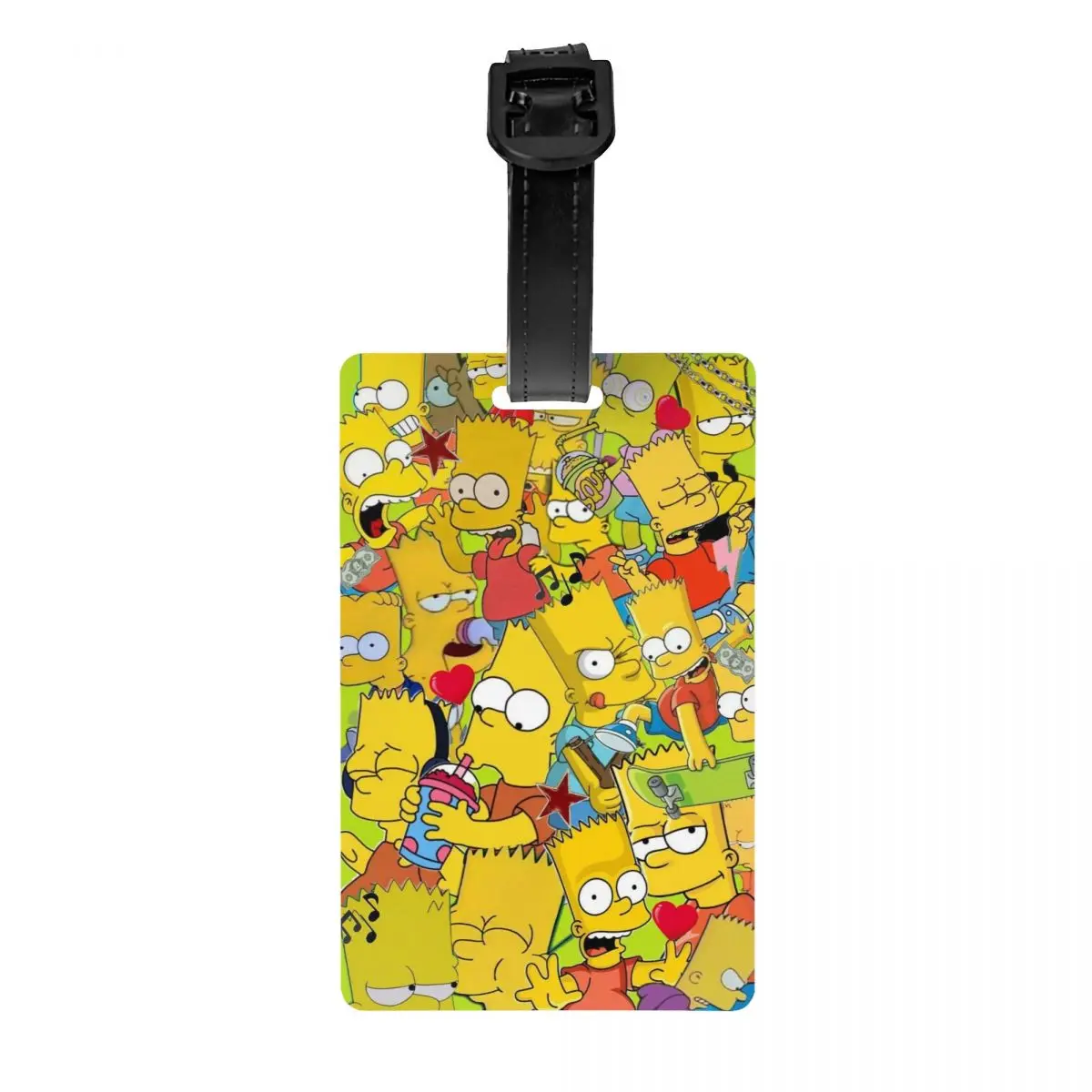 

Custom The Simpsons Luggage Tag Homer Marge Bart Travel Bag Suitcase Privacy Cover ID Label