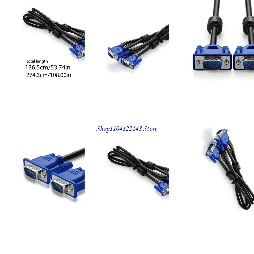 P9FA مرنة كابل VGA الذكور إلى الموصلات الذكور سلك مسطح لتوصيل أجهزة الكمبيوتر بالمراقبة ومكافآت أجهزة التلفزيون والتشغيل #1