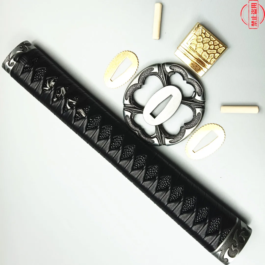 Japanese A Set 26CM Tsuka Handle Alloy Tsua Guard Habaki Seppas Fitings For JP Katana Sword Hilt HandGuad Parts - view 5