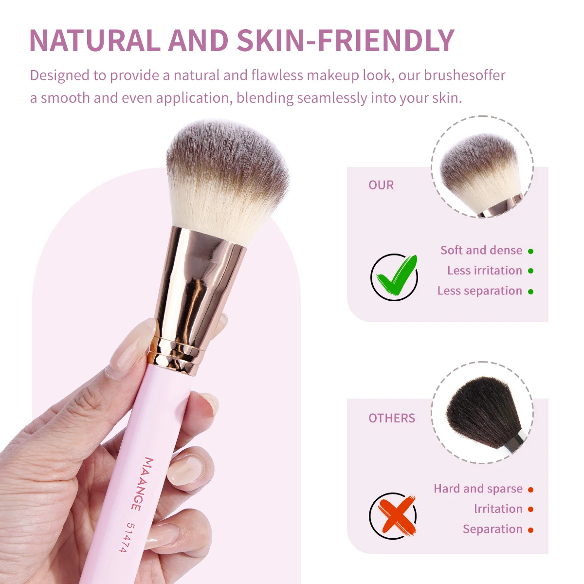 MAANGE 7PCS Makeup Brush Set Foundation Concealer Eyeshadow Makeup Brush for Liquid Cream Soft Fluffy Cosmetic Makeup Tools