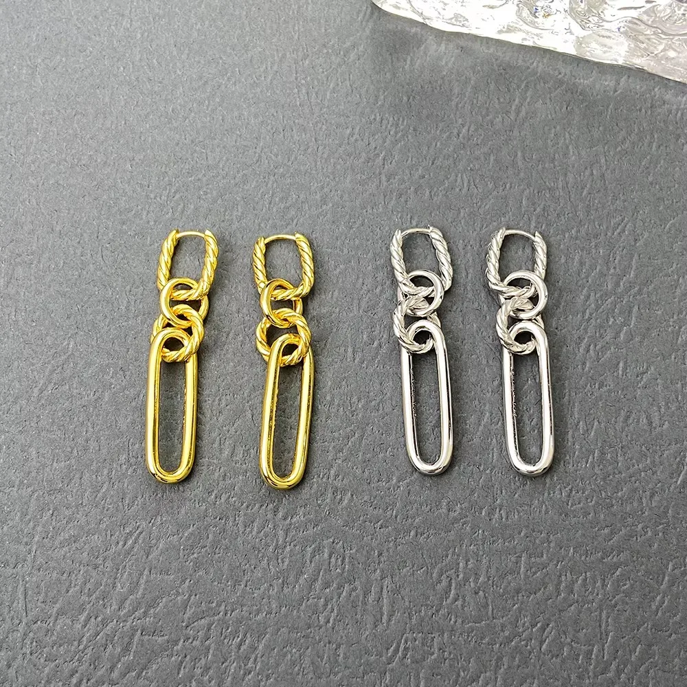 

Серьги-подвески Design Sense с серебряным покрытием и инкрустацией кристаллами, высококачественные модные ювелирные изделия оптом