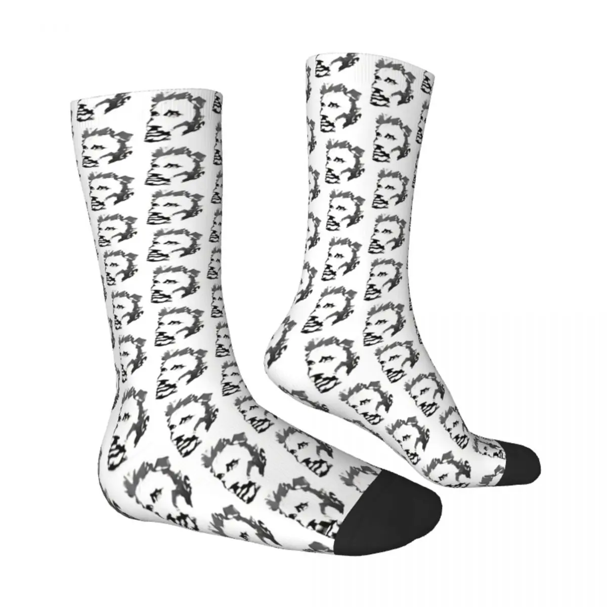 Funny Crazy Sock for Men Light Classique Hip Hop Harajuku Johnny Hallyday Happy Pattern Printed Boys Crew Sock Novelty Gift