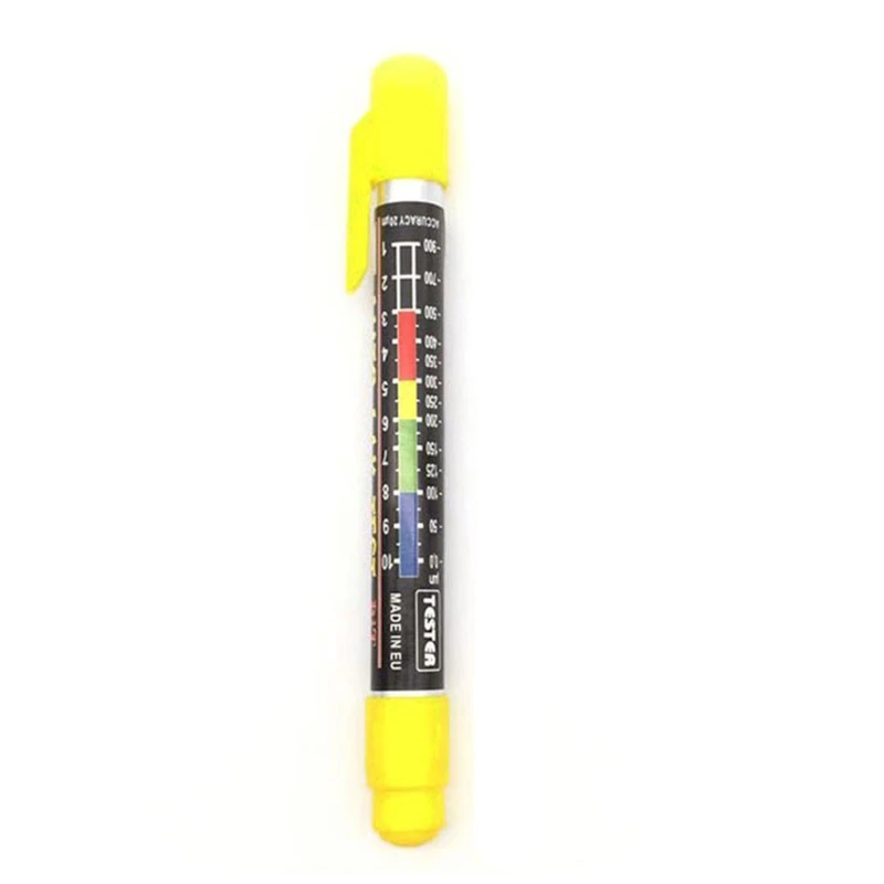 

Professional Car Paint Thickness Tester Meter Gauge Crash Checking Test Pen Yellow Waterproof Accurate Detector