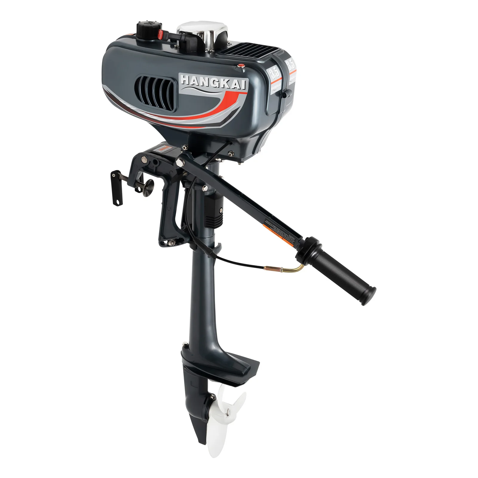 2-Stroke 3.5HP Outboard Motor Fishing Boat Petrol Engine Air Cooling System 49CC Gasoline Engine Inline Propeller Design