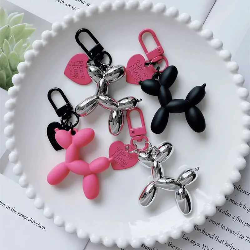 Fashion Keychain Punk Y2K Balloon Dog Keychains for Women Bag Pendant Jewelry Trinket Girl's Car Key Ring Key Chain Accessories