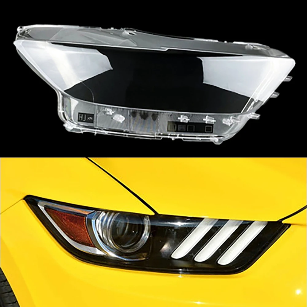 1PCS Car Headlight Lens Head Light Lamp Cover Shell Replacement for Ford Mustang 2014 2015 2016 2017, Right Side