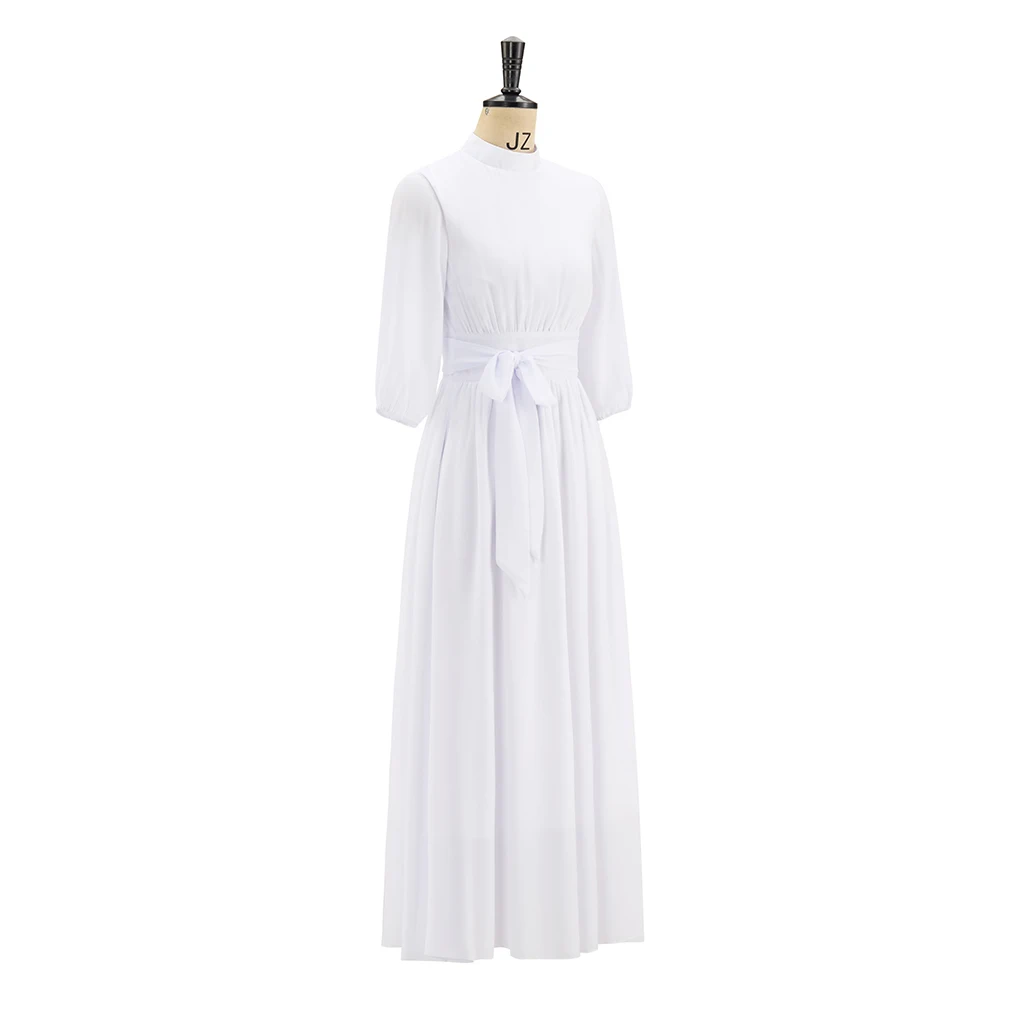 Cosplaydiy Church Choir Clergy Dresses Roman Pastor Preacher Clerical Priest Costume Dress White Tab Collar Dress Women