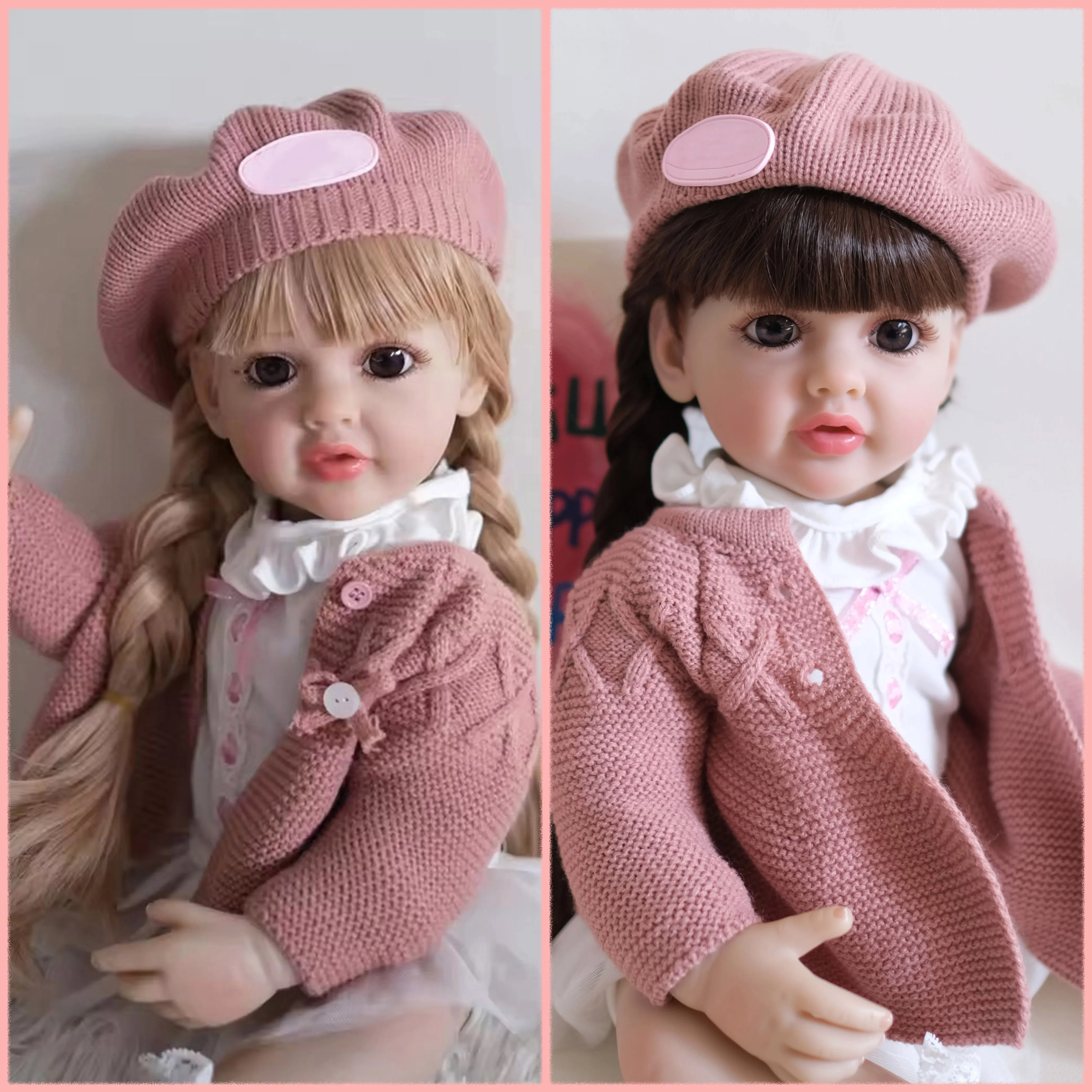 

22inch Betty Full Vinyl Body Toddler Reborn Doll Waterproof Bathy Toy Hand-Detailed Paint with 3D Skin Visible Veins