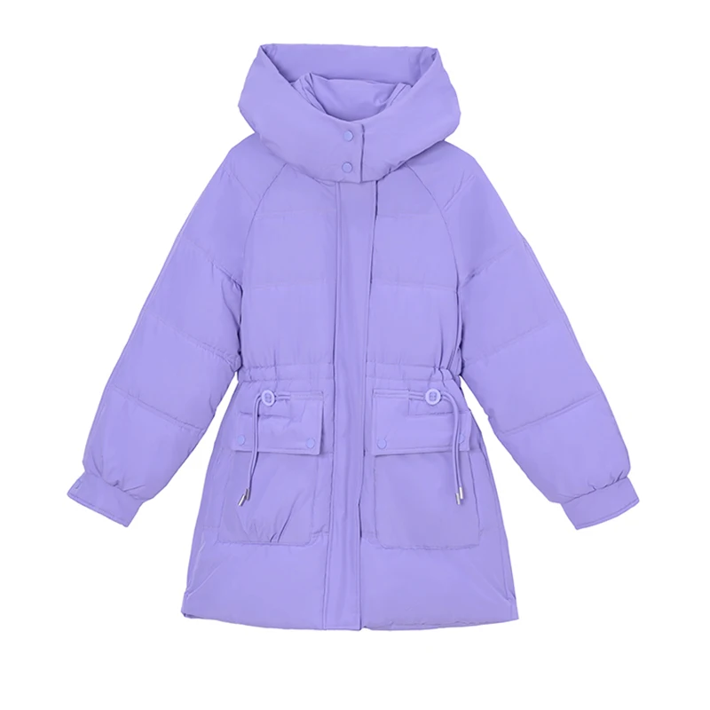 Piumino imbottito in cotone per donna Parka lungo con cappuccio Parka Cappotto imbottito caldo di alta qualità Moda coreana Inverno Nuovo 2024 Top