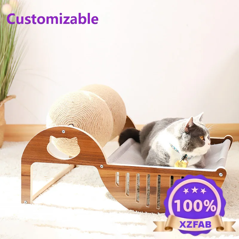 Factory Direct 2026 Cat climbing frame cat tree nest integrated scratching column hemp rope does not drop debris bed small scrat