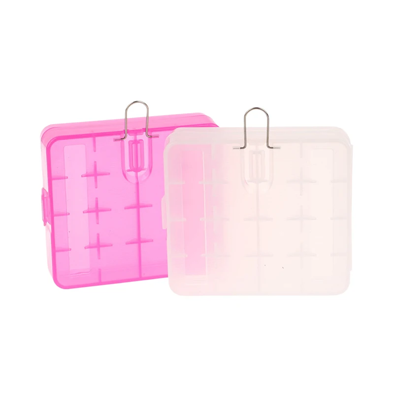 透明バッテリー収納ボックス,金属フック付きハードケースホルダー,充電式バッテリーパワーバンク,プラスチックケース,4セクション,18650