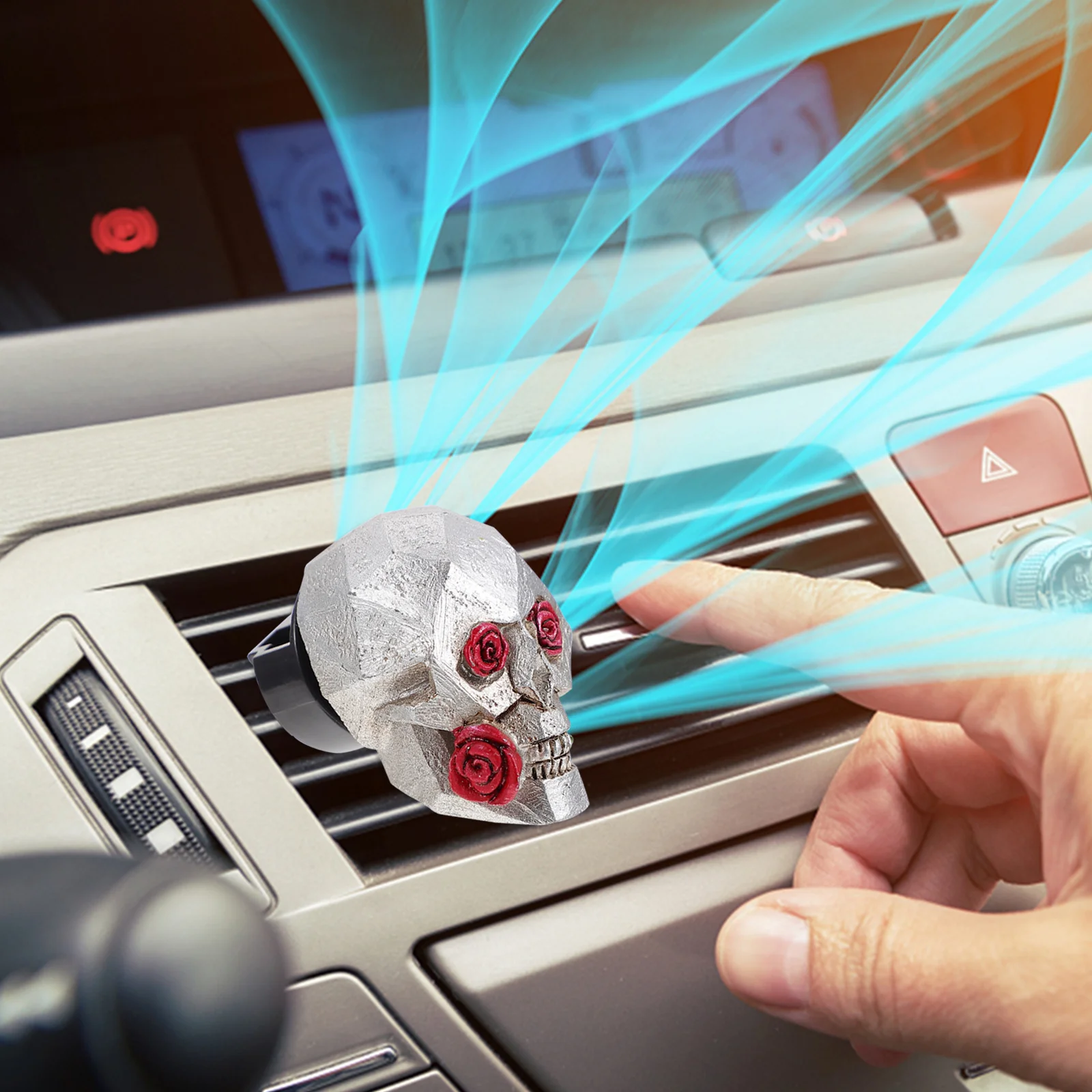 

2Pcs Ghost Head Car Air Freshener Clips Creative Aromatherapy Vent Clip Unique Car Interior Decoration Ornament for Women Men