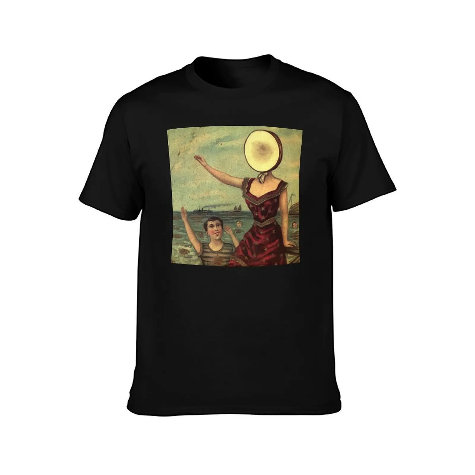 in the aeroplane over the sea T-Shirt Modern Print Casual T-Shirt