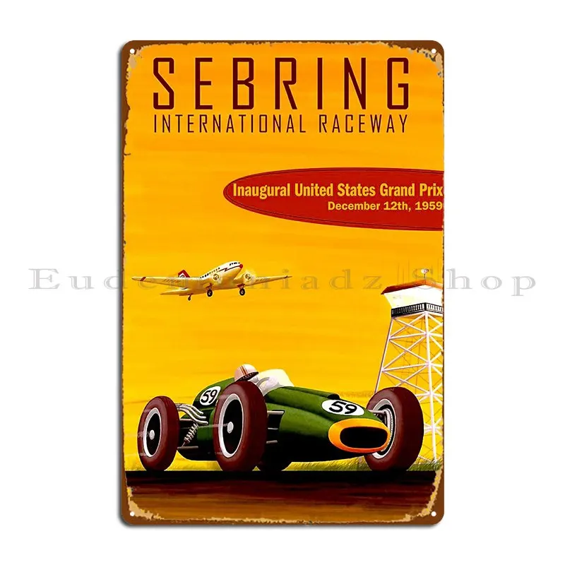 Sebring Vintage 1959 Grand Prix Auto Racing Print Metal Plaque Poster Printed Plaques Wall Decor Pub Plates Tin Sign Poster