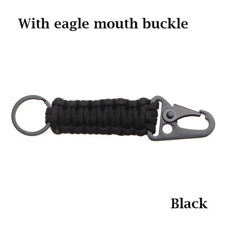 Outdoor-Selbstverteidigungs-Paracord-Schlüsselanhänger mit Adlermaul-Schnalle, Affenfaust-Stahlkugel, Outdoor-Sicherheitsschutz-Zubehör