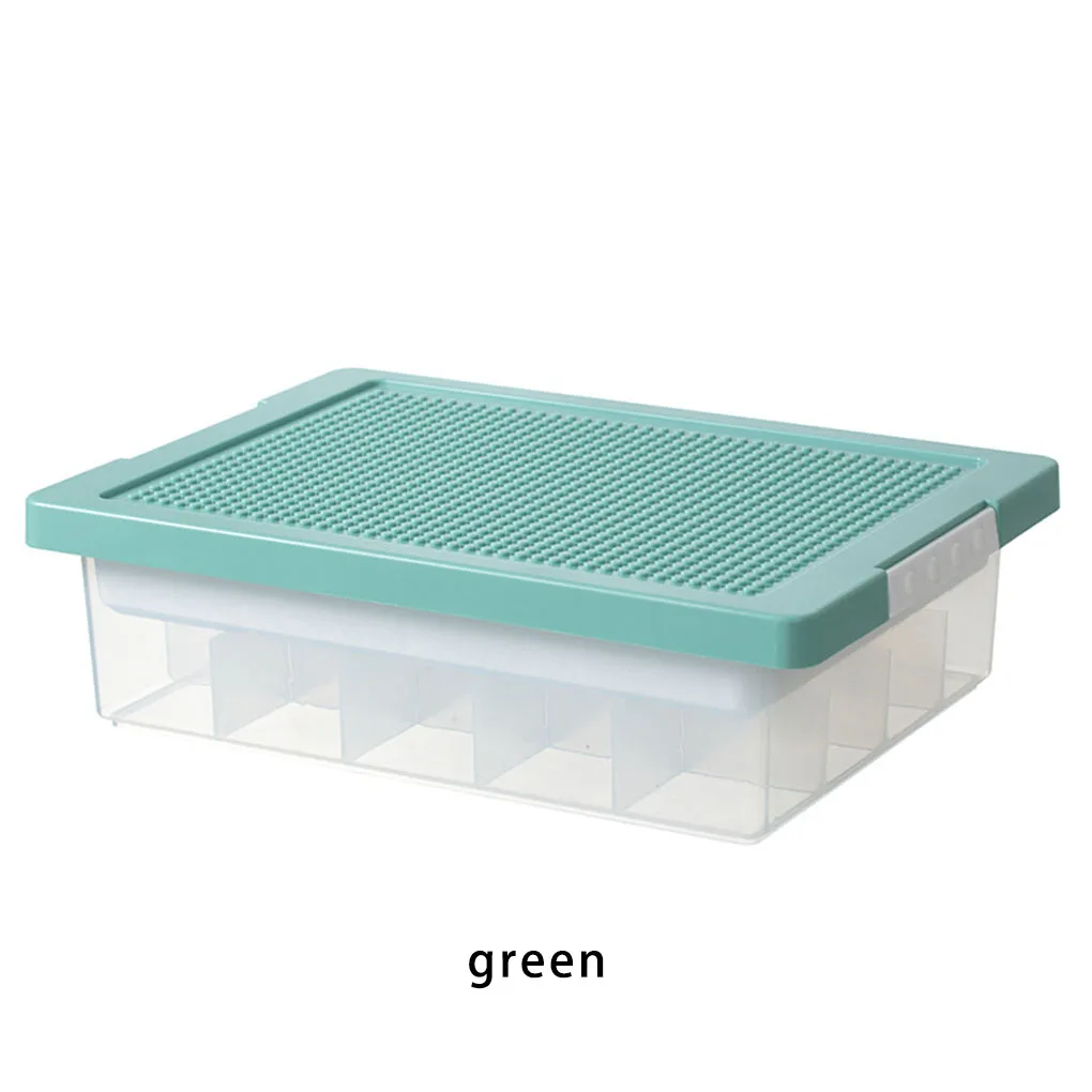 Building Blocks Storage Box Plastic 2 Layer Multi Grids Toy Organizer
