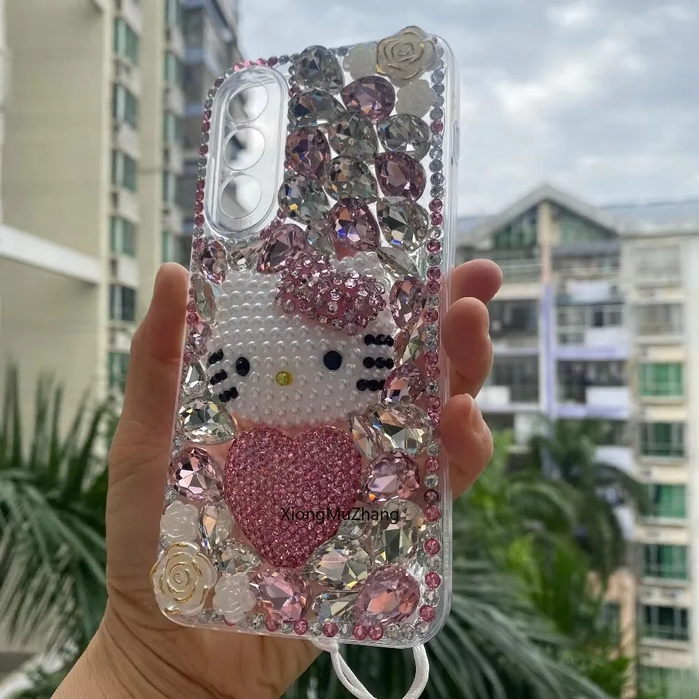 Für One Plus Nord 5 4 3 2 Hülle DIY Bling Diamant Strass Sanrio Hello Kitty Handyhülle für OnePlus Nord CE 5 Ace 6 5Ultra Ace – Detail 4