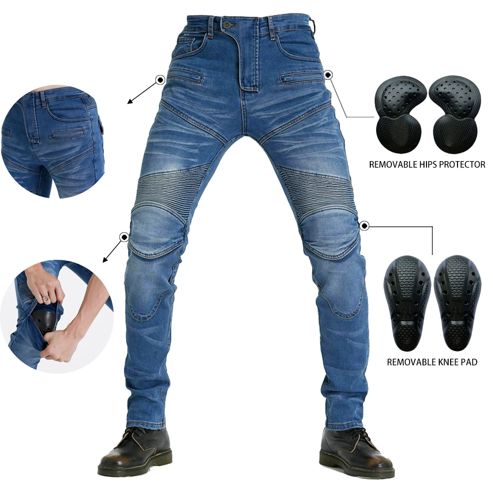 Anti-fall Komine 718 Motorcycle Riding New Pad Pants Moto Jeans For Men Women Motocross Racing Trousers With Hip Protective Pads