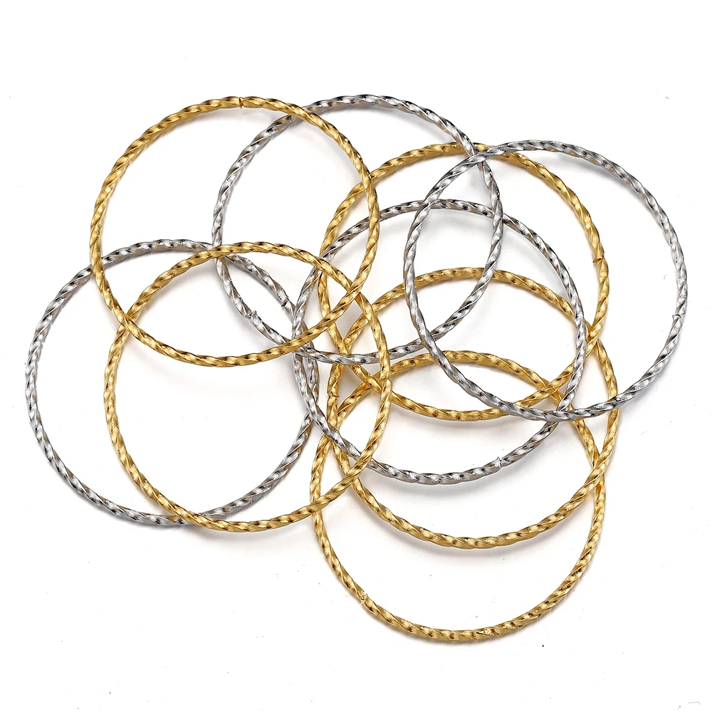 Stainless Steel Engraved Circle Gold-Embossed Flower Ring Closed Circle Embossed Threaded Ring Twisted Hoop Earrings