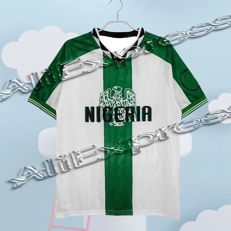

1996 Nigeria Classic Vintage Soccer Jersey Retro Quanghao 10oscar Café Football Shirt Men Women Fans Gear MOTO