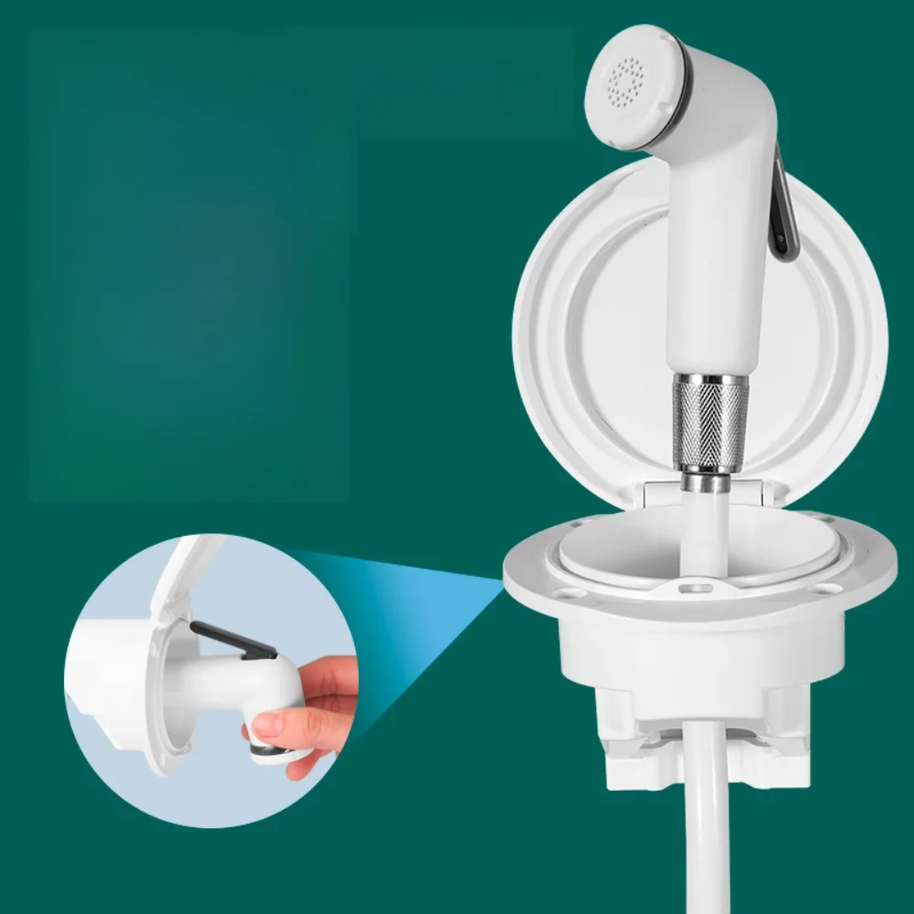 

ABS Marine Shower Head Kit For Boats With Retractable Water-Saving Handheld Spray And Non-Kink 360° PVC Hose