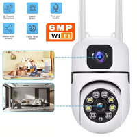 Wifi Surveillance Camera 3K 6MP Dual Lens Wireless Outdoor Security PTZ IP Cameras AI Human Detect CCTV Camera 10X Digital Zoom