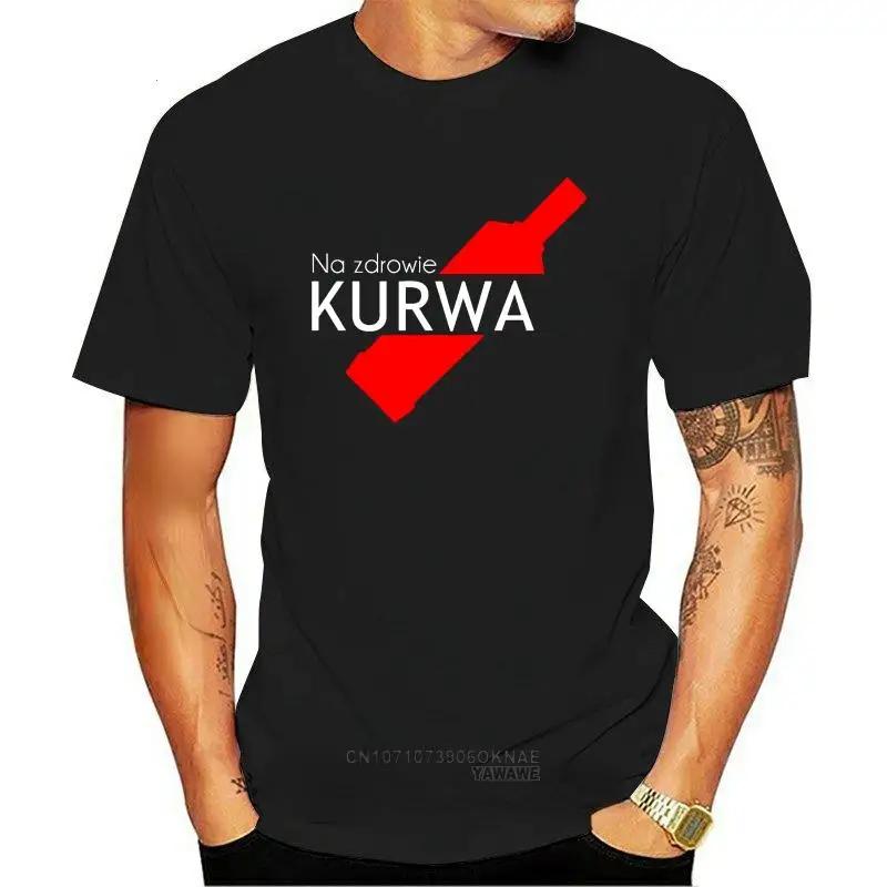 Na Zdrowie Kurwa T-Shirt Summer Funny Bottle Pattern Printed T-shirt Tops Fashion Vintage Unisex Cool Loose Streetwear Fitness