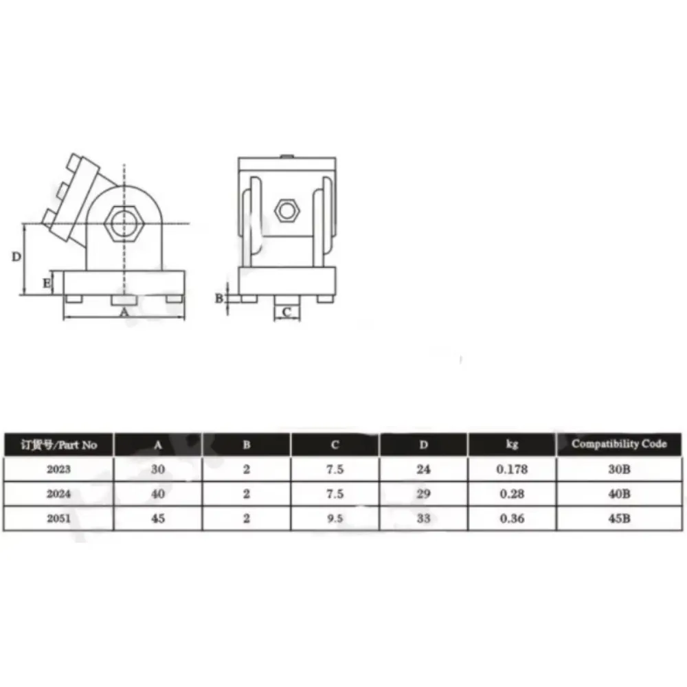 Zinc alloy living hinge Aluminum profile fittings Right angle Zinc Alloy Flexible Pivot Joint connector4pcs2020/3030/4040/4545