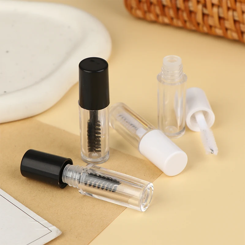 1.2ml 3PCS Empty Mascara Tube With Eyelash Wand Eyelash Cream Growth Solution Container Refillable Bottle Trial Packaging DIY