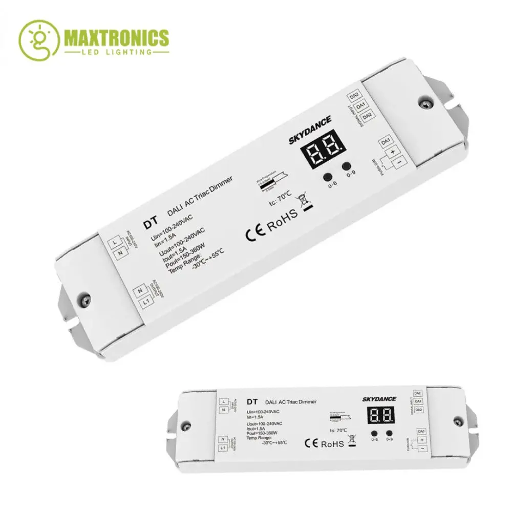 DALI Triac LED Dimmer Switch DT AC100-240V 1 Channel 1.5A 360W Numeric Display For LED Lamp Halogen Lights DALI AC Triac Dimmer