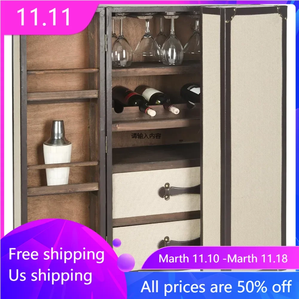 

Home series beige bar cabinetLarge wooden wine cabinets are suitable for commercial and household use