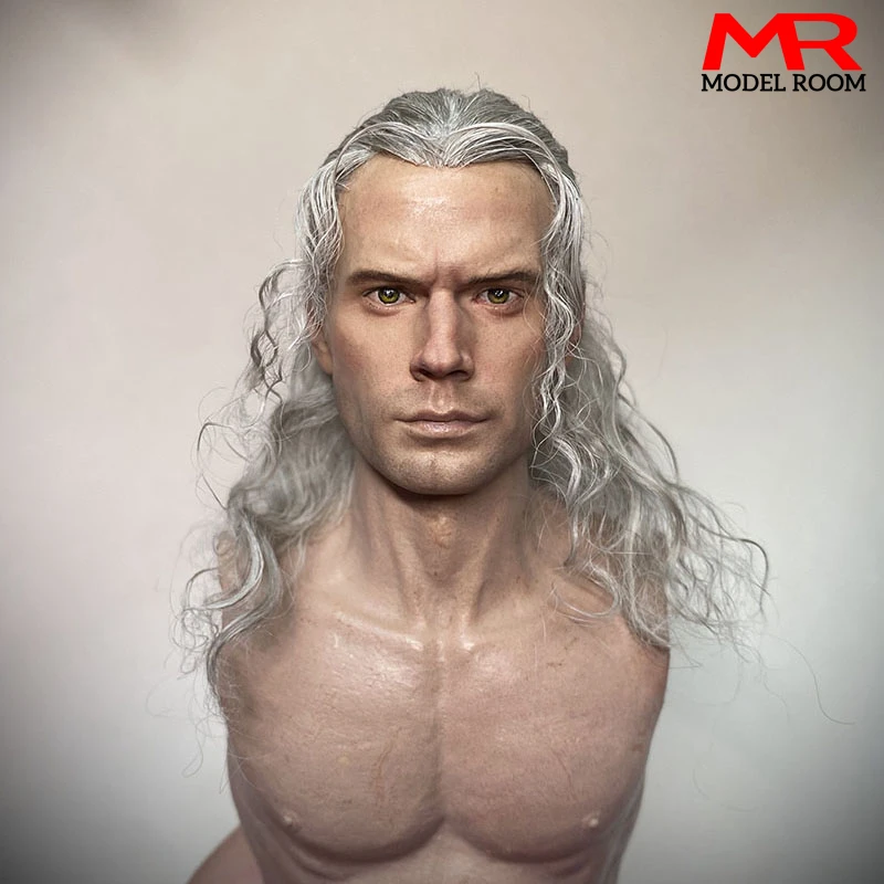 

XT001 1/6 Witcher Henry Cavill Head Sculpt Hair Transplant Head Carving Fit 12'' Male Soldier Action Figure Body Dolls