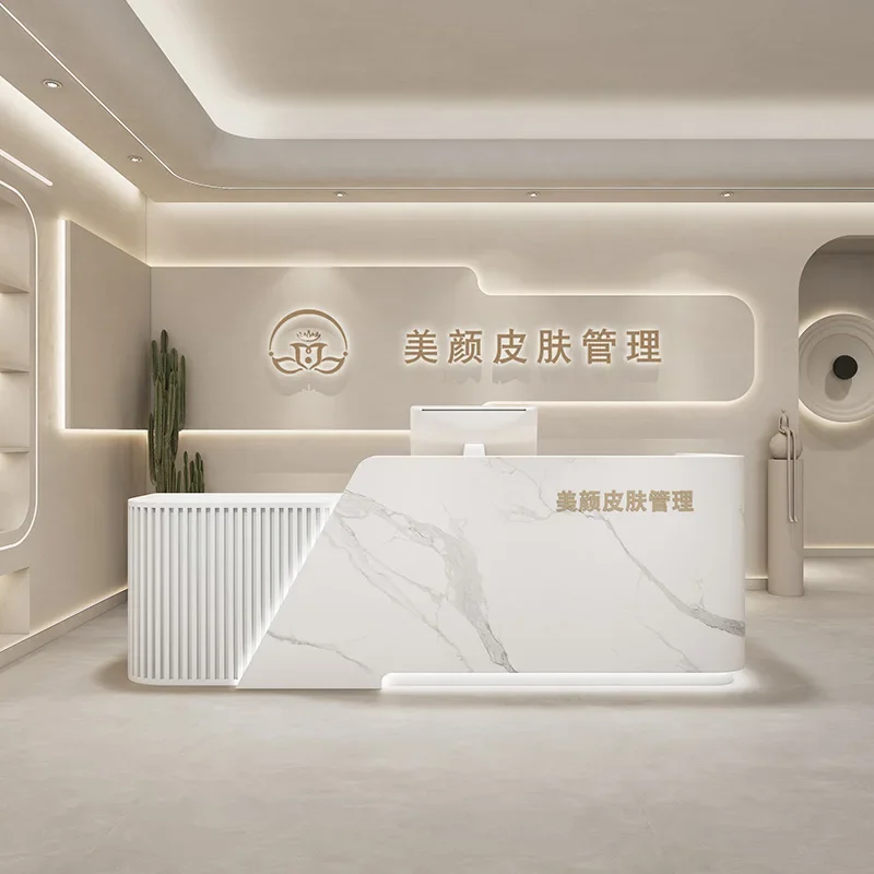 

Aesthetic Desk Reception Counter Desks Medical Exhibitor Furniture Entrances Tables Professional Simple Mostrador Home Furniture