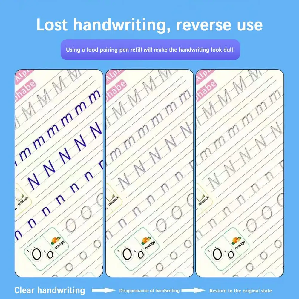 

Sank Magic Practice Copybook Pen Preschools Kids Calligraphy Wiping Verison Free Reusable English Children Writing Book P3Y2