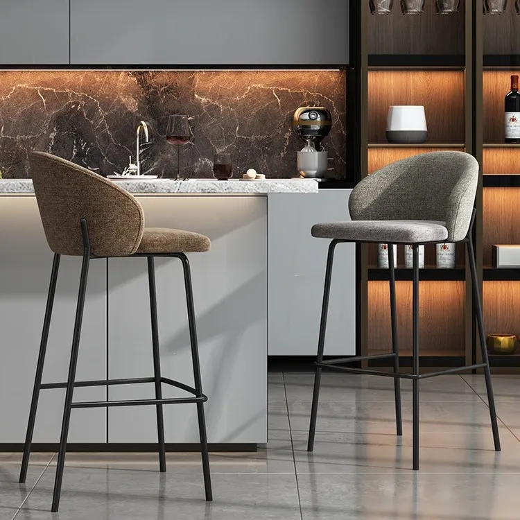 Factory Minimalist Bar Chair Nordic Iron Art Creative Modern Simple Bar Front Desk Home Island Bar High Stool