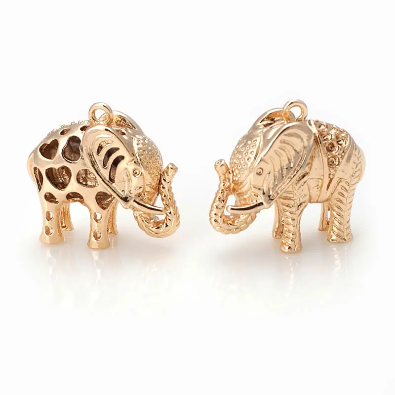 18K Gold Color Brass Elephant Charms Pendants High Quality Diy Jewelry Making Supplies Necklace Earrings Findings Accessories