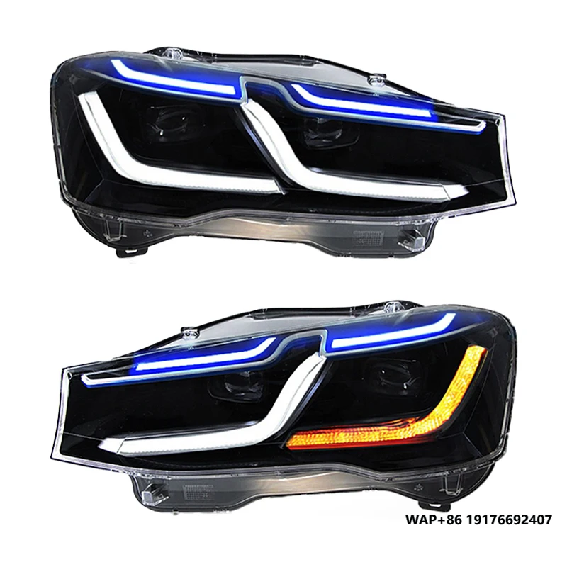 

YU GUANG для "BMW X3 F25 X4 F26 Светодиодная фара 2011-2017 Обновление переднего света 6000k Цветная фара Светодиодная фара проектора DRL